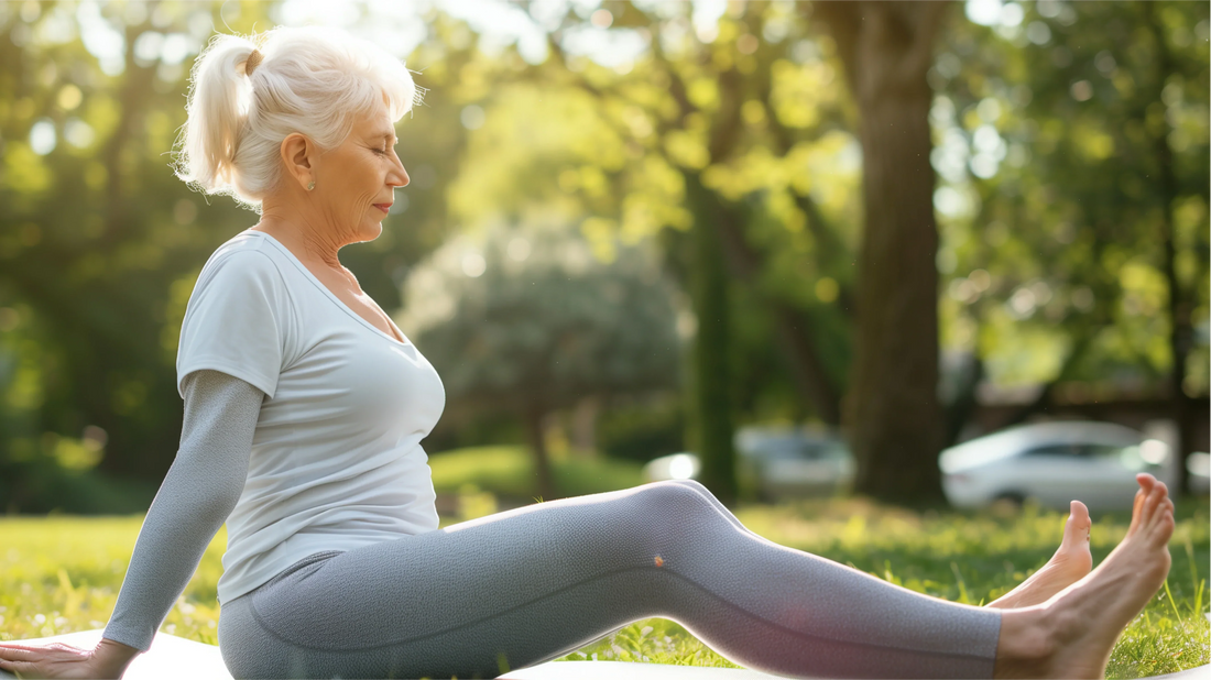 female senior having her daily exercise routine