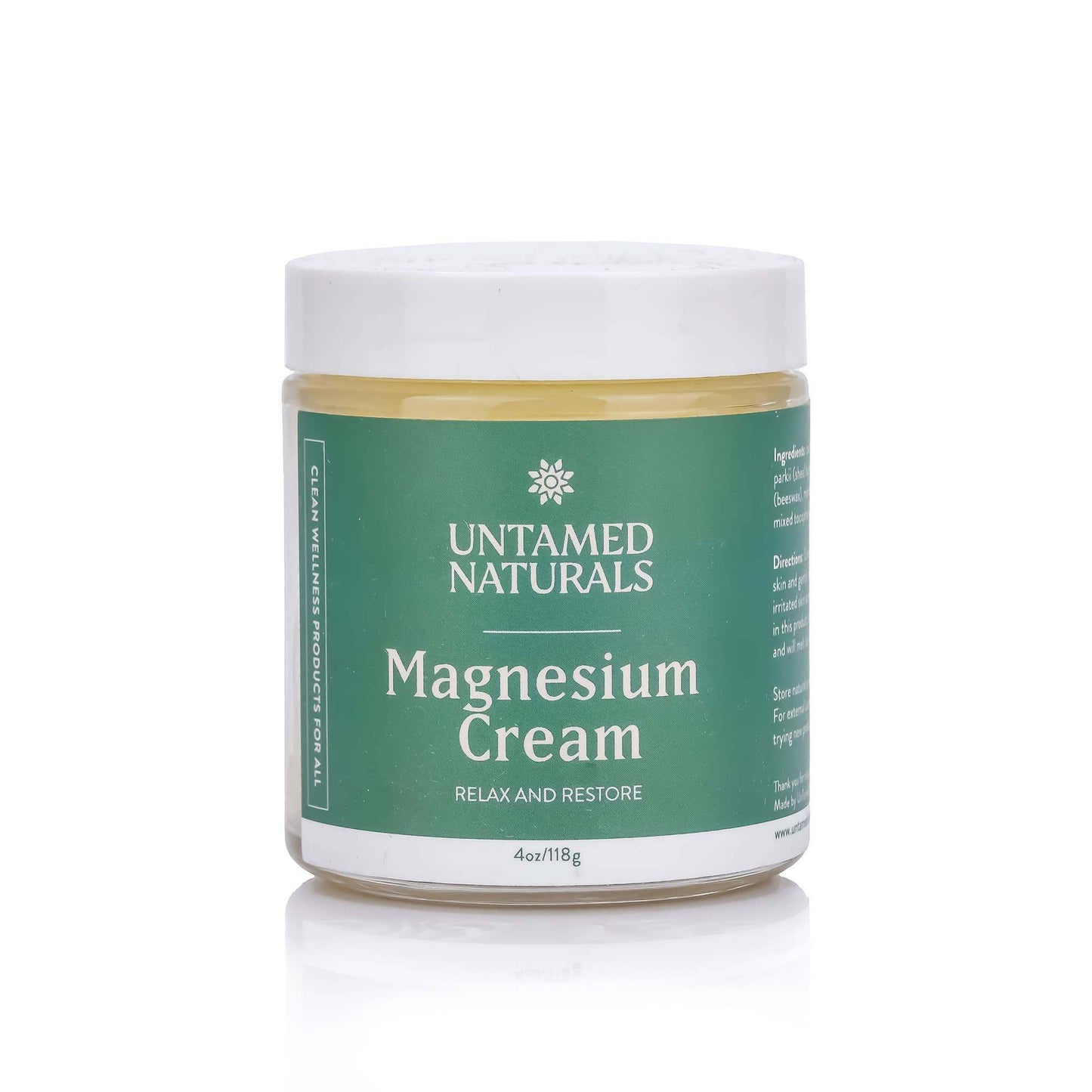 Jar of Untamed Naturals Magnesium Cream on a white background